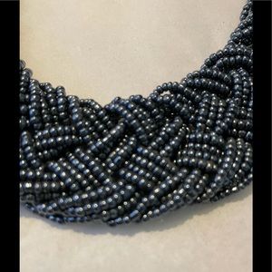 Vintage Shiny Blackish Gray 4 Strands X 4 Rows